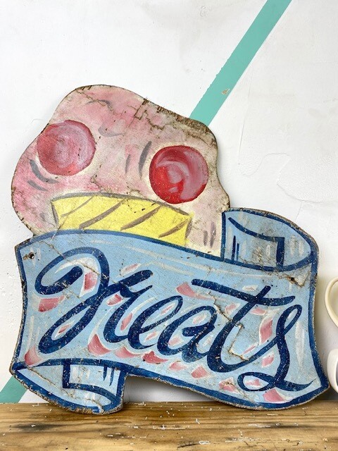 Vintage "Treats" sweets sign Fairground Wall Art Circus