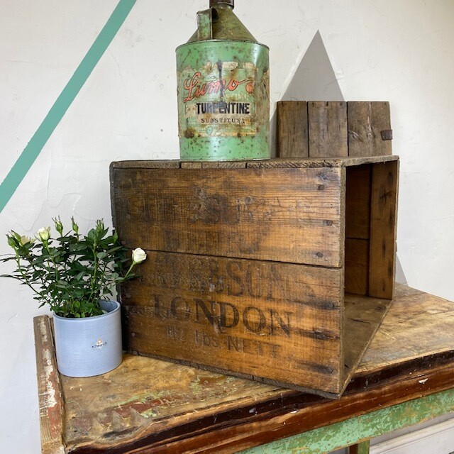 Vintage Wooden Sugar Rustic Crate Box Storage Chest