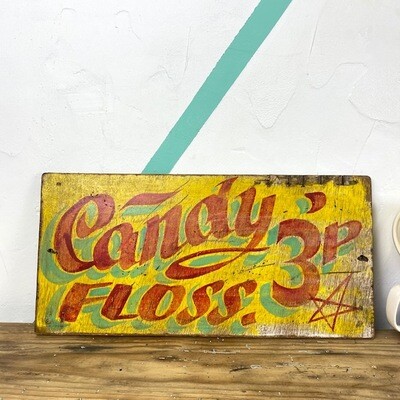 ​Vintage Candy Floss Sign Fairground Wall Art Circus
