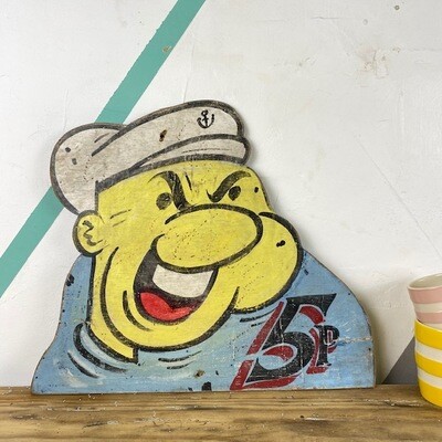 Vintage Popeye the Sailor man Fairground Wall Art Circus Sign