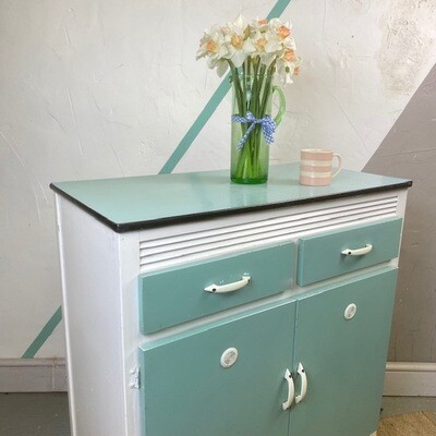 Vintage Green Formica Kitchen Storage Vintage Painted Cupboard