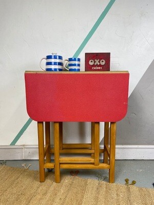 Vintage Mid Century Red Folding Formica Dining Table