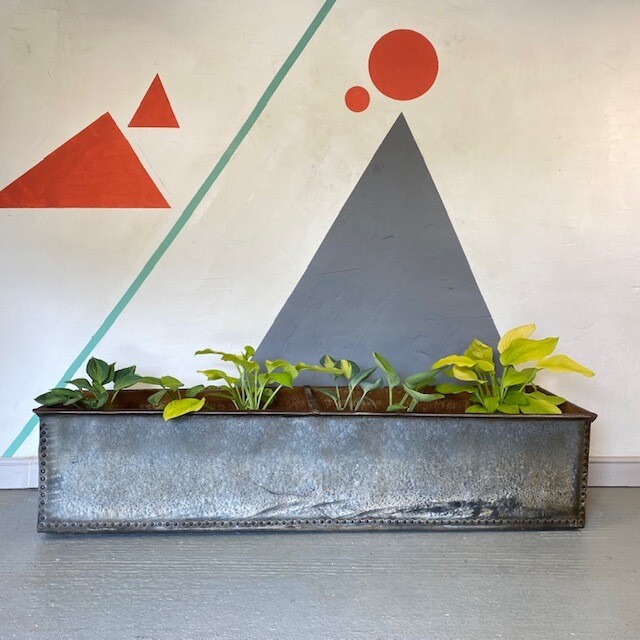 6ft Antique Water Trough Planter Large Riveted Garden Plants English Galvanized