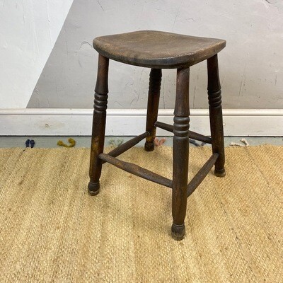 Vintage Farmhouse Stool Rustic Seat Bedside Plant Stand