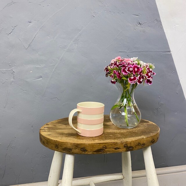 Victorian Farmhouse Stool Rustic Seat Bedside Plant Stand