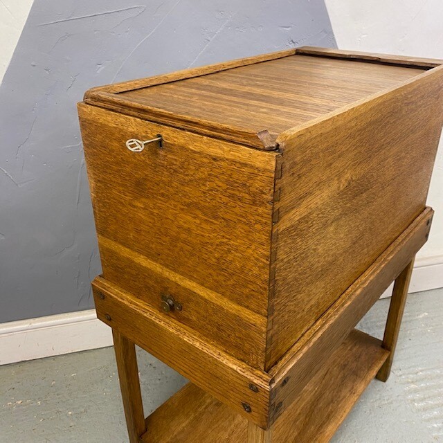 Vintage Oak Tambour Filing Storage Cabinet Kendric Efferson