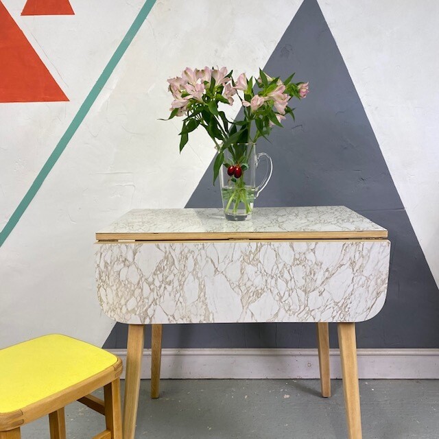 Vintage White Formica Kitchen Dining Table