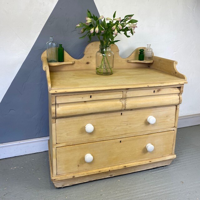 Victorian Pine Washstand Bathroom Storage Sideboard