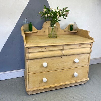 Victorian Pine Washstand Bathroom Storage Sideboard