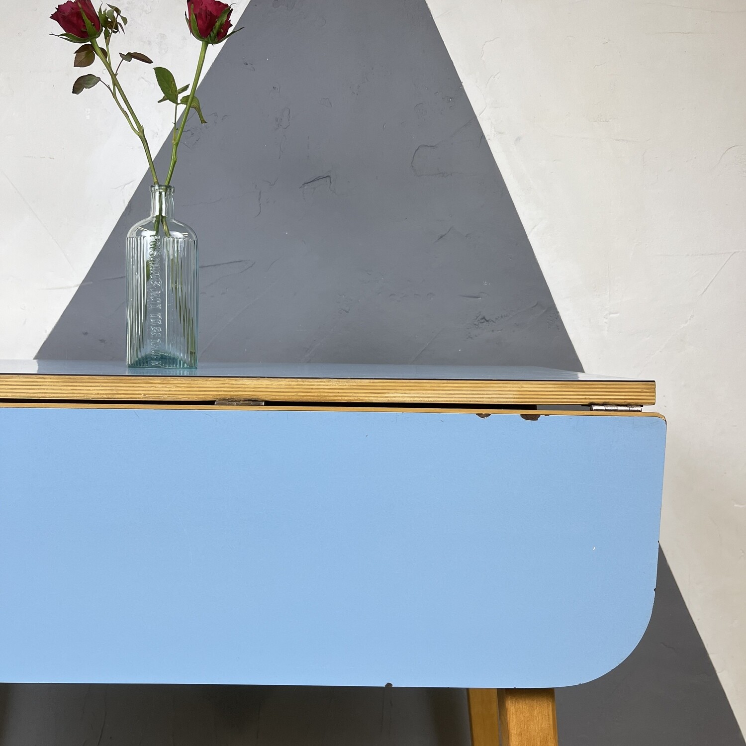 Blue Formica Kitchen Dining Table Mid Century Kitsch 1960s Retro