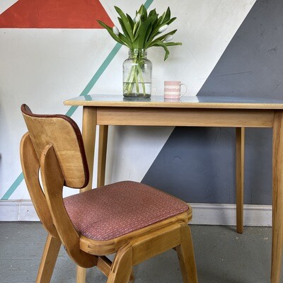 Mid Century 1960s Red Kitchen Dining Chair Vintage Kitsch