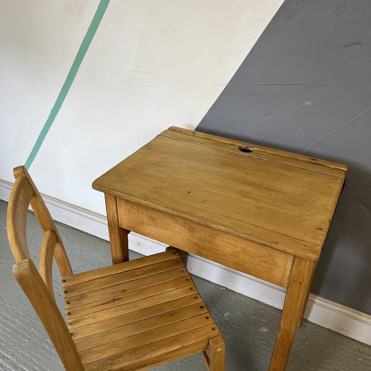 Mid Century Vintage Single School Desk