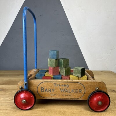 Baby Walker Triang 1950s Wooden Toy Childrens