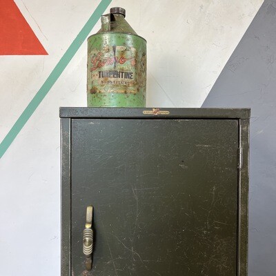 1950s Valor Industrial Metal Cabinet Green Storage Cupboard