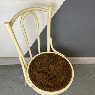 Vintage White Bentwood Mid Century Thonet Chair