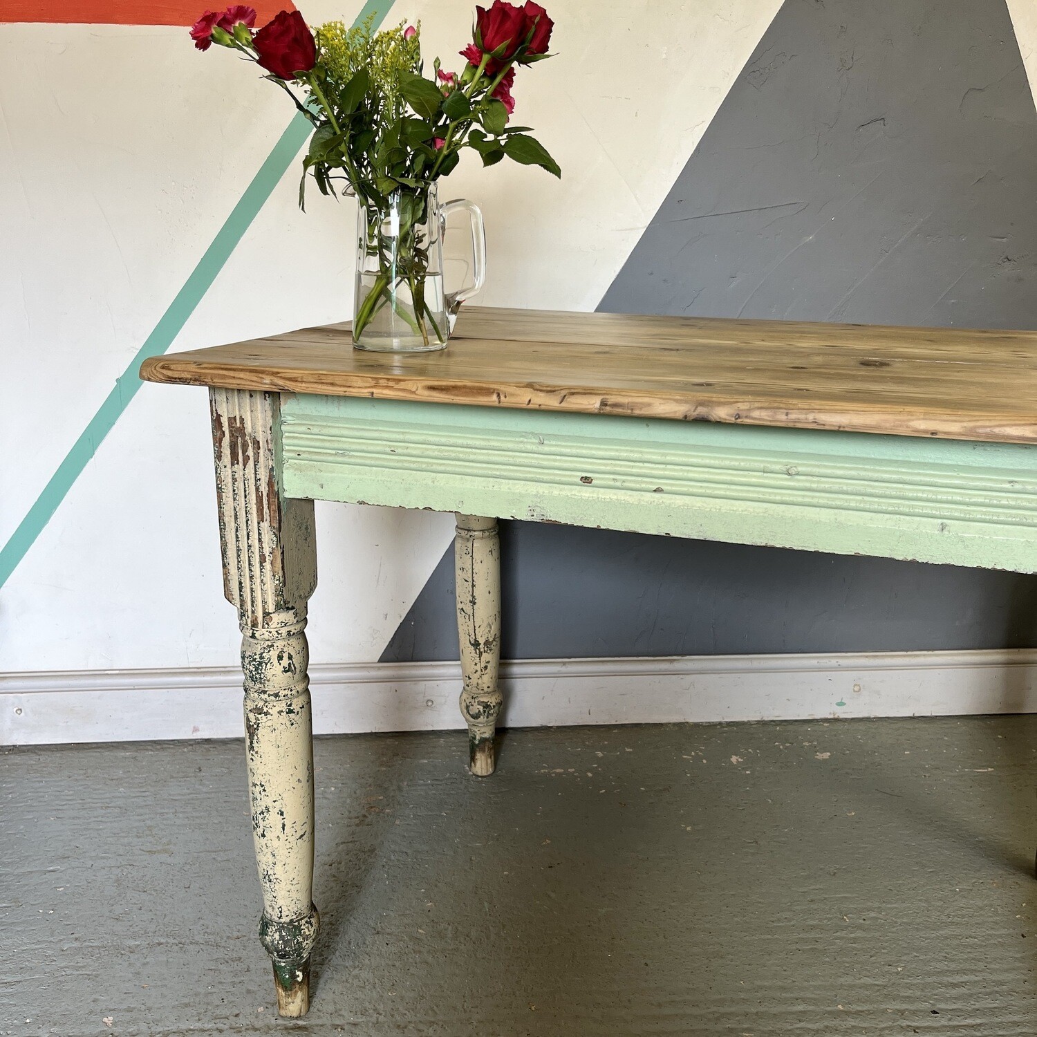 ​Rustic Pine Victorian Farmhouse Dining Table