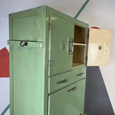 1950s Kitsch Green Vintage Kitchen Cupboard Storage