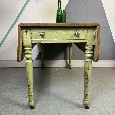 Green Painted Victorian Farmhouse Extending Kitchen Dining Table