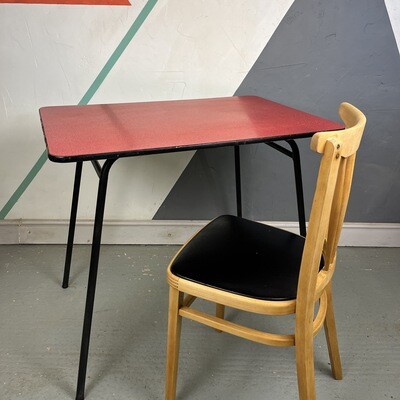 ​Aztec Vintage Red Formica Kitchen Dining Table Mid Century Desk