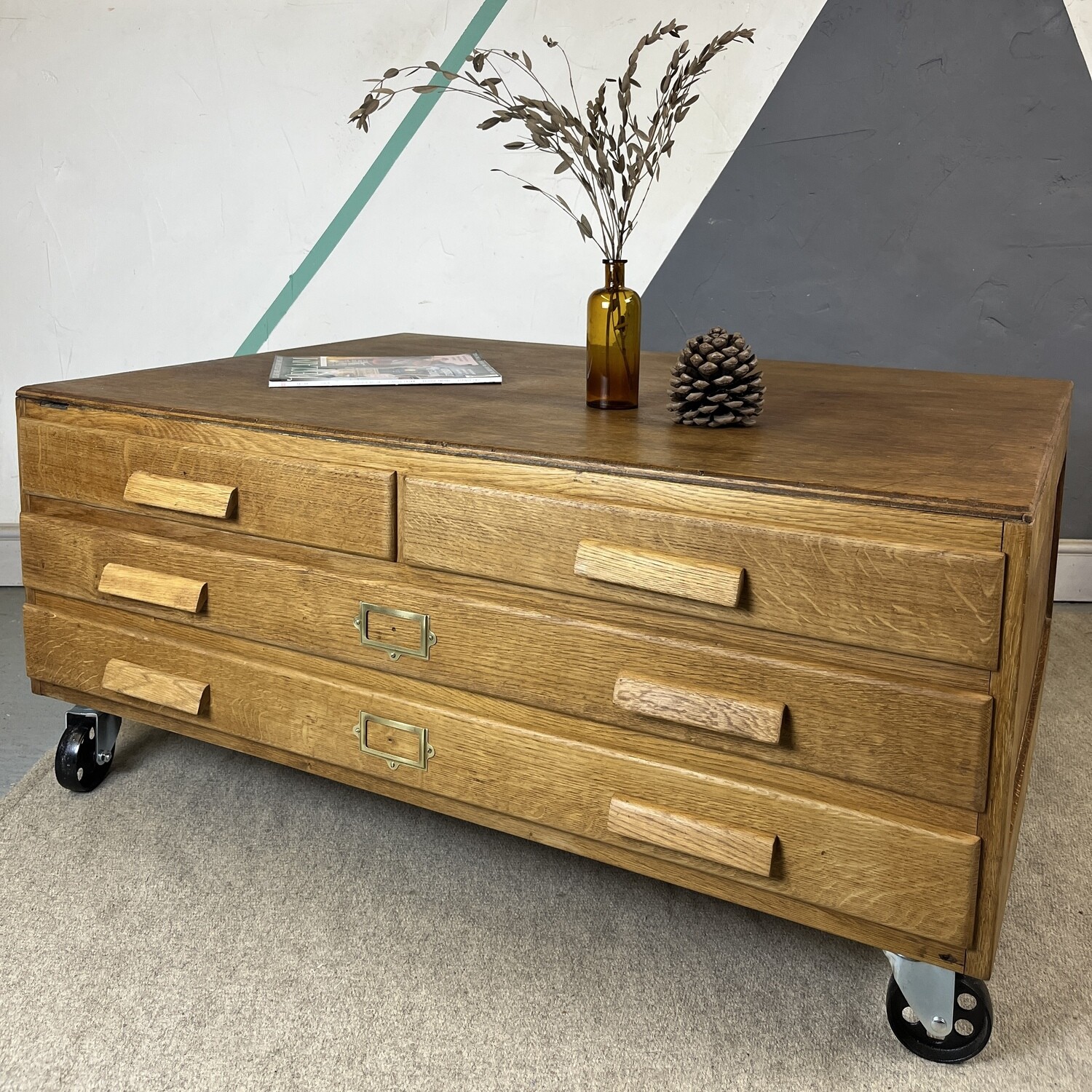 ​Architects Plan Chest Drawers Coffee Table Industrial Map Art Storage