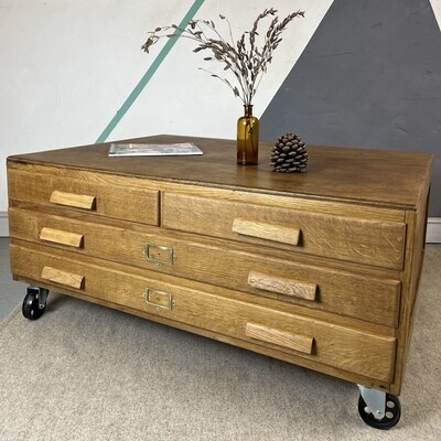 ​Architects Plan Chest Drawers Coffee Table Industrial Map Art Storage