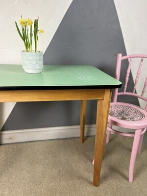 Vintage Green Formica Kitchen Dining Table Desk Mid Century