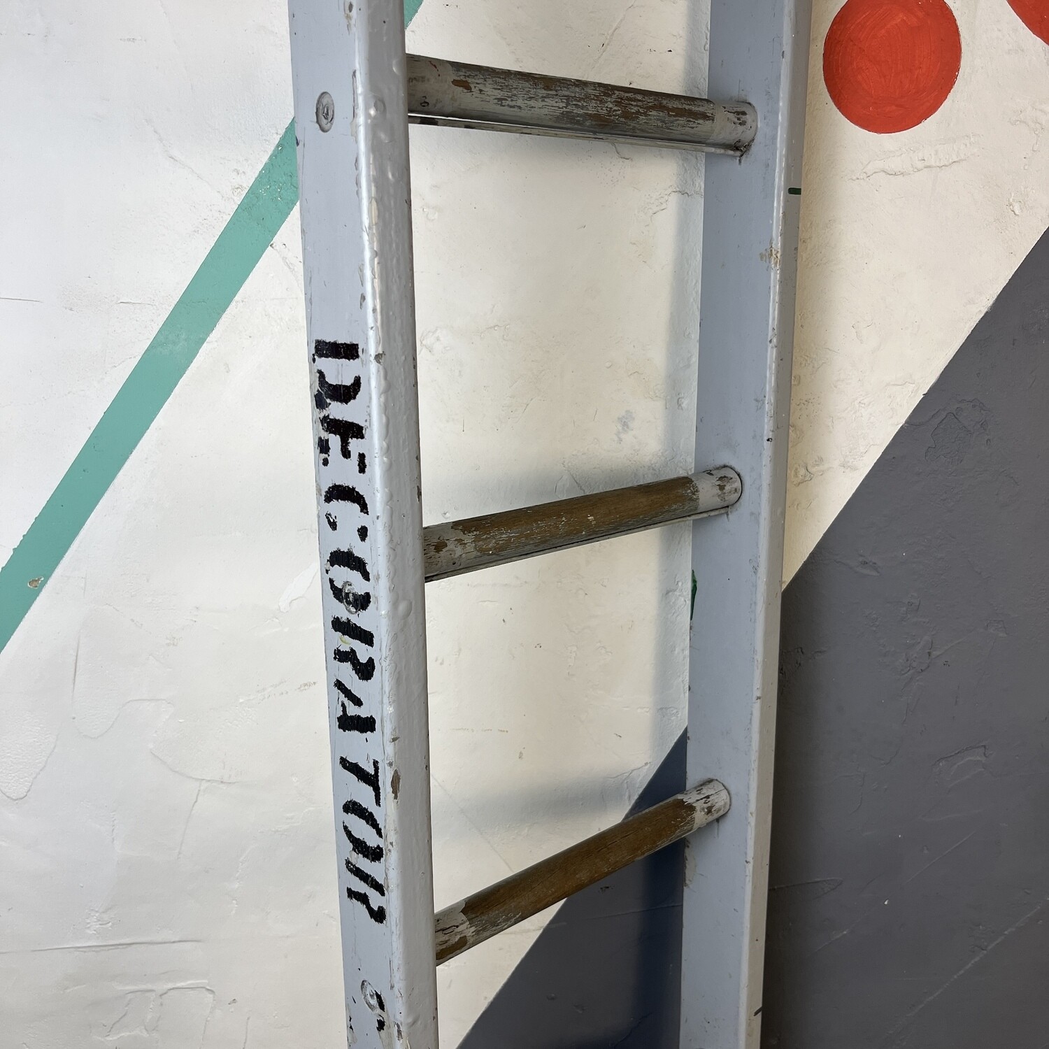 ​Rustic Antique Wooden Ladder Grey