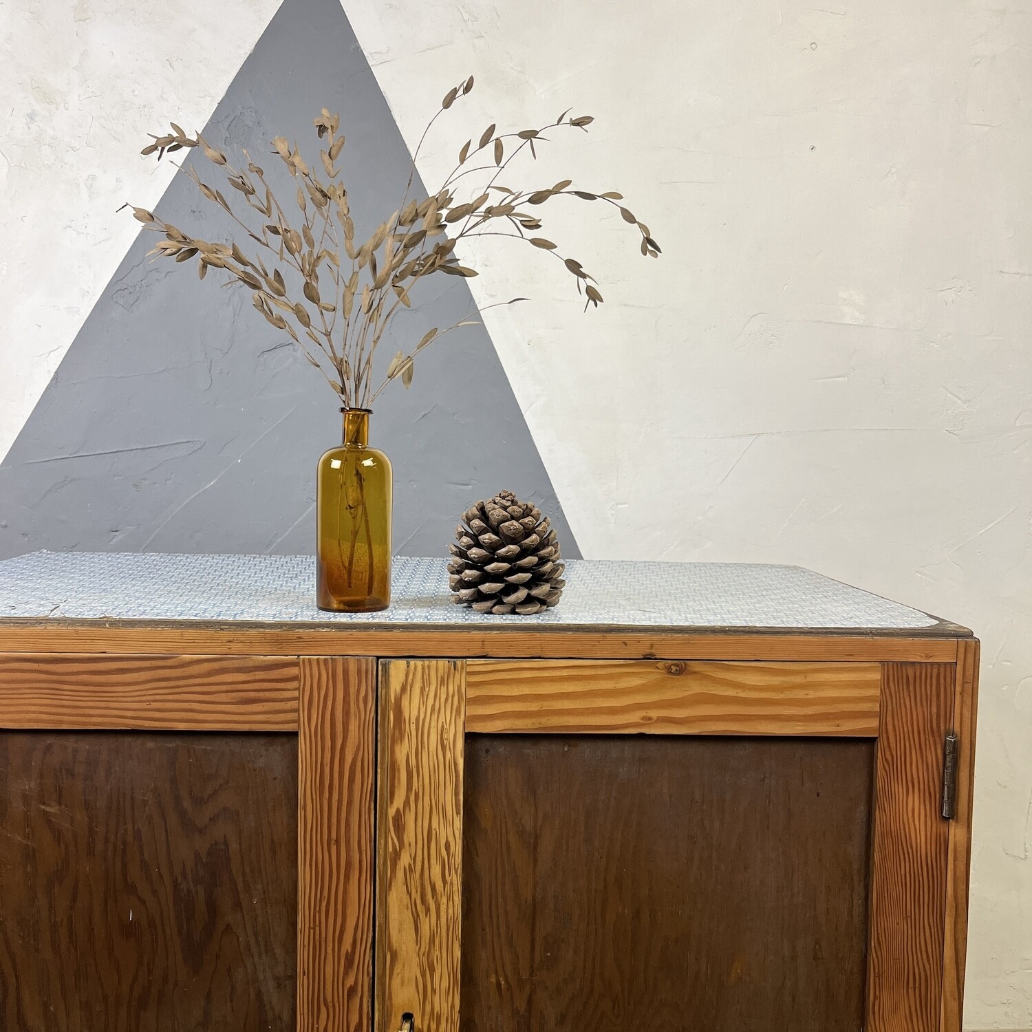 Vintage Rustic Pine Storage Cupboard Kitchen