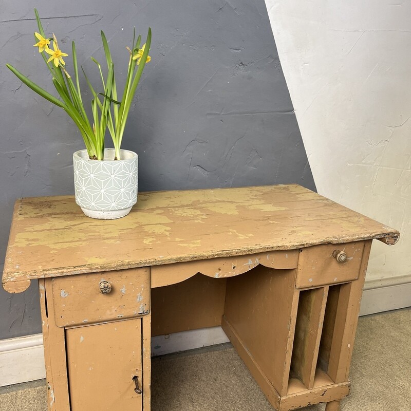 ​Victorian Pine Childs Desk Chippy Paint TV Stand