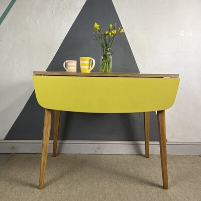​Yellow Formica Kitchen Vintage Dining Table 1960s Vintage Kitsch