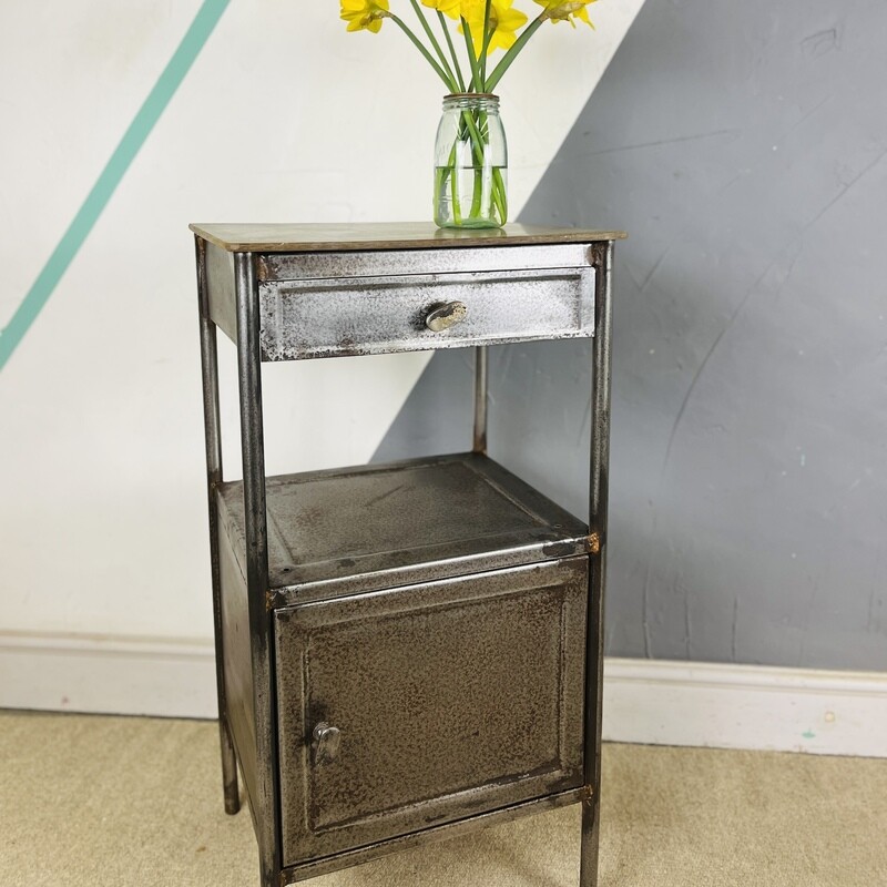 ​Industrial Mid Century Bedside Cabinet Cupboard