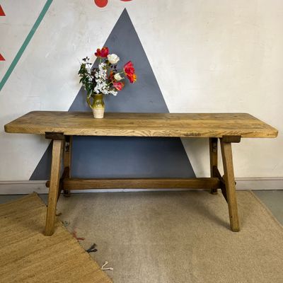 ​Antique Oak French Dining Hardwood Refrectory Table