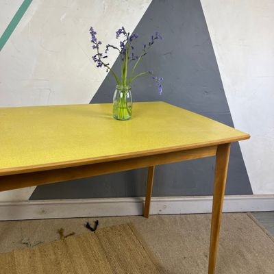 ​Vintage Yellow Formica Kitchen Dining Table Desk