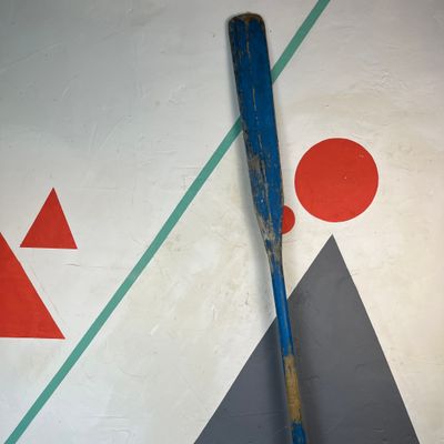 Vintage Old Antique Oar Rowing Paddle Boat Vintage Blue Painted
