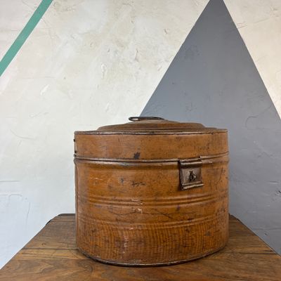 ​1930s Vintage Hat Box Industrial Storage