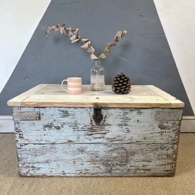 White Pine Trunk Chest Box Antique Rustic Coffee Table Storage