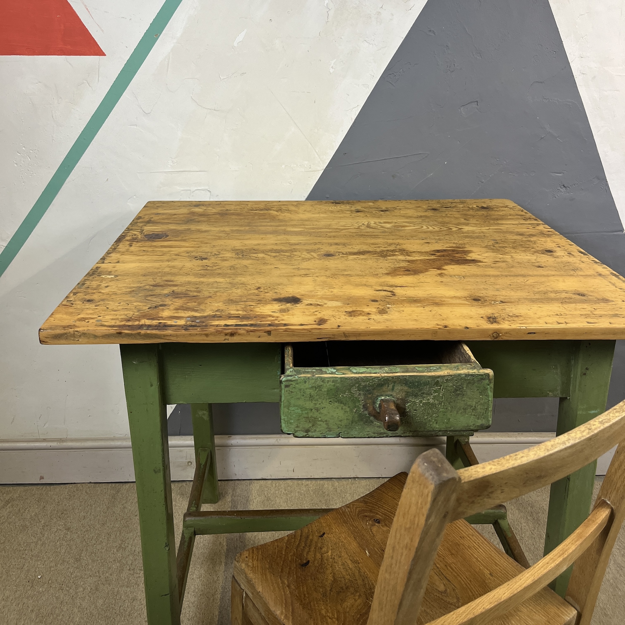 Green Rustic Farmhouse Prep Work Table Desk