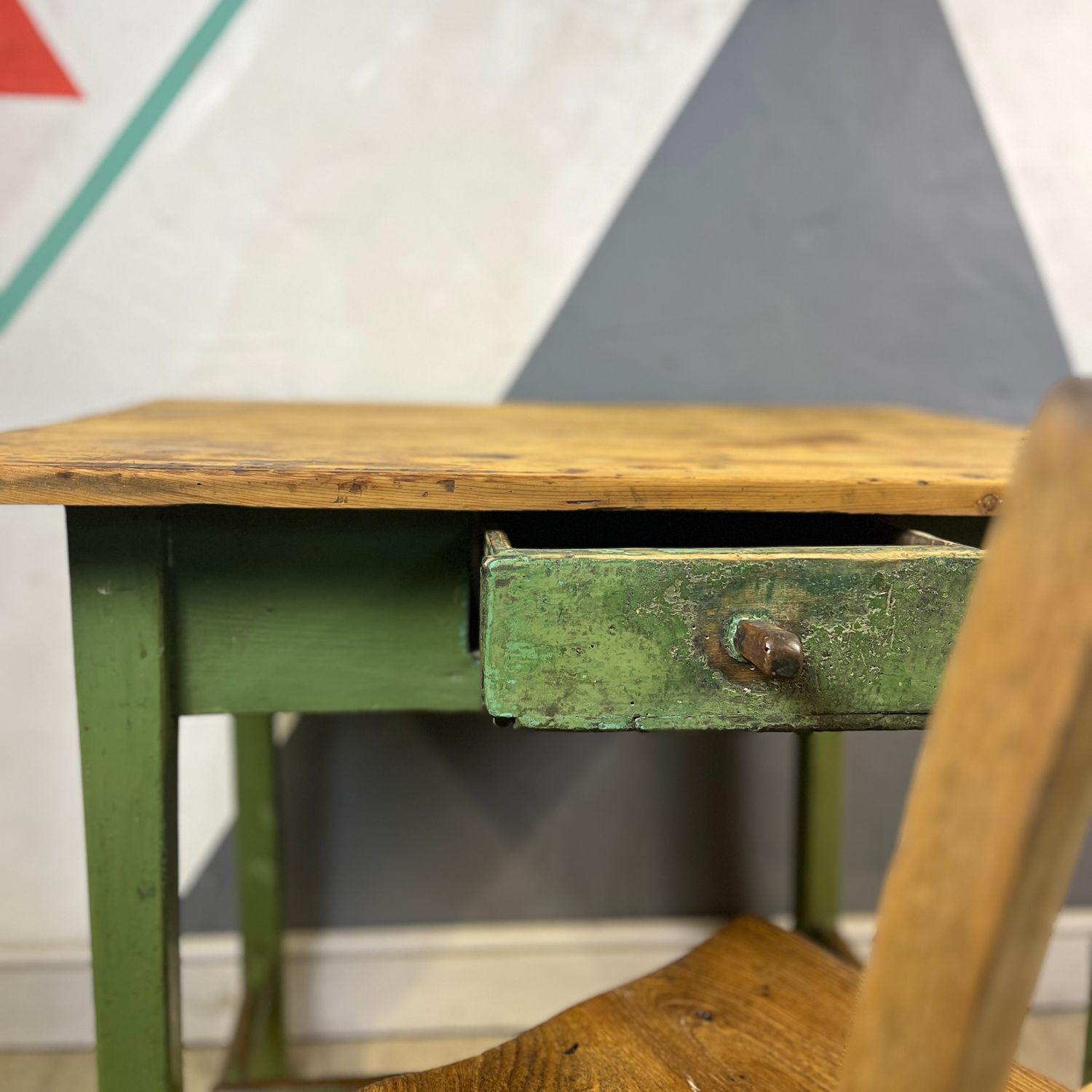 Green Rustic Farmhouse Prep Work Table Desk