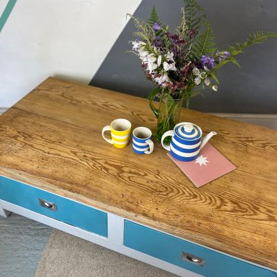 ​Large Pine Coffee Table Storage Drawers