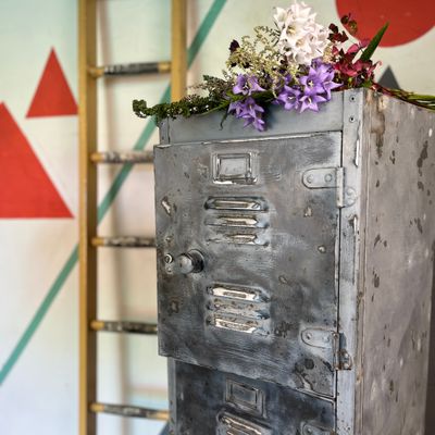 ​Old Metal Locker 1960s Vintage Industrial Storage Cupboard
