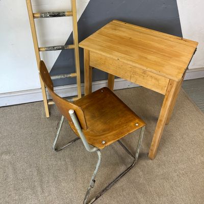 Adult Vintage Single School Desk