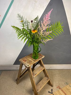 ​Small Vintage Stepladder Rustic 1940s Farmhouse Bedside Table
