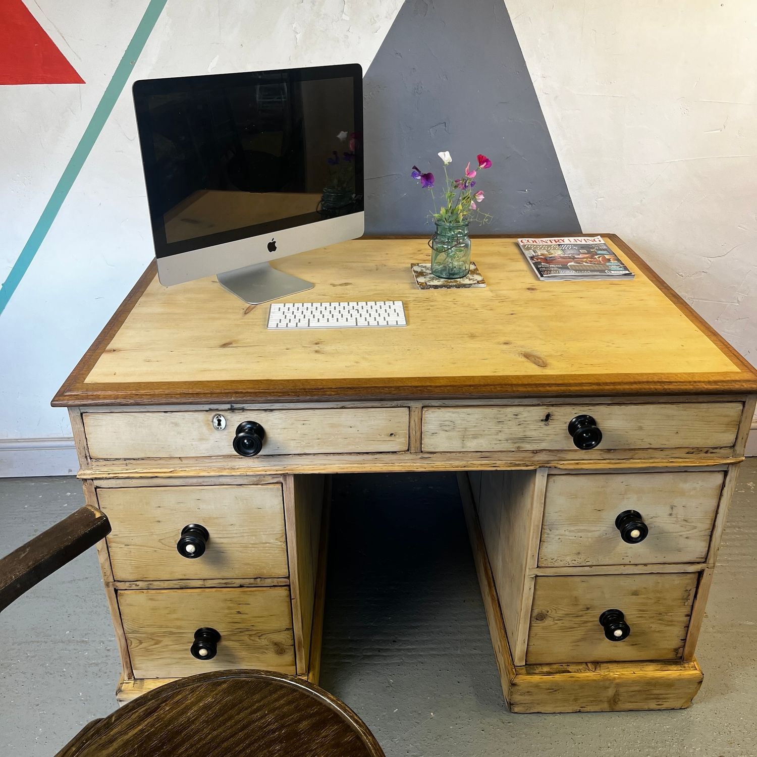 ​Large Antique Pine Office Desk