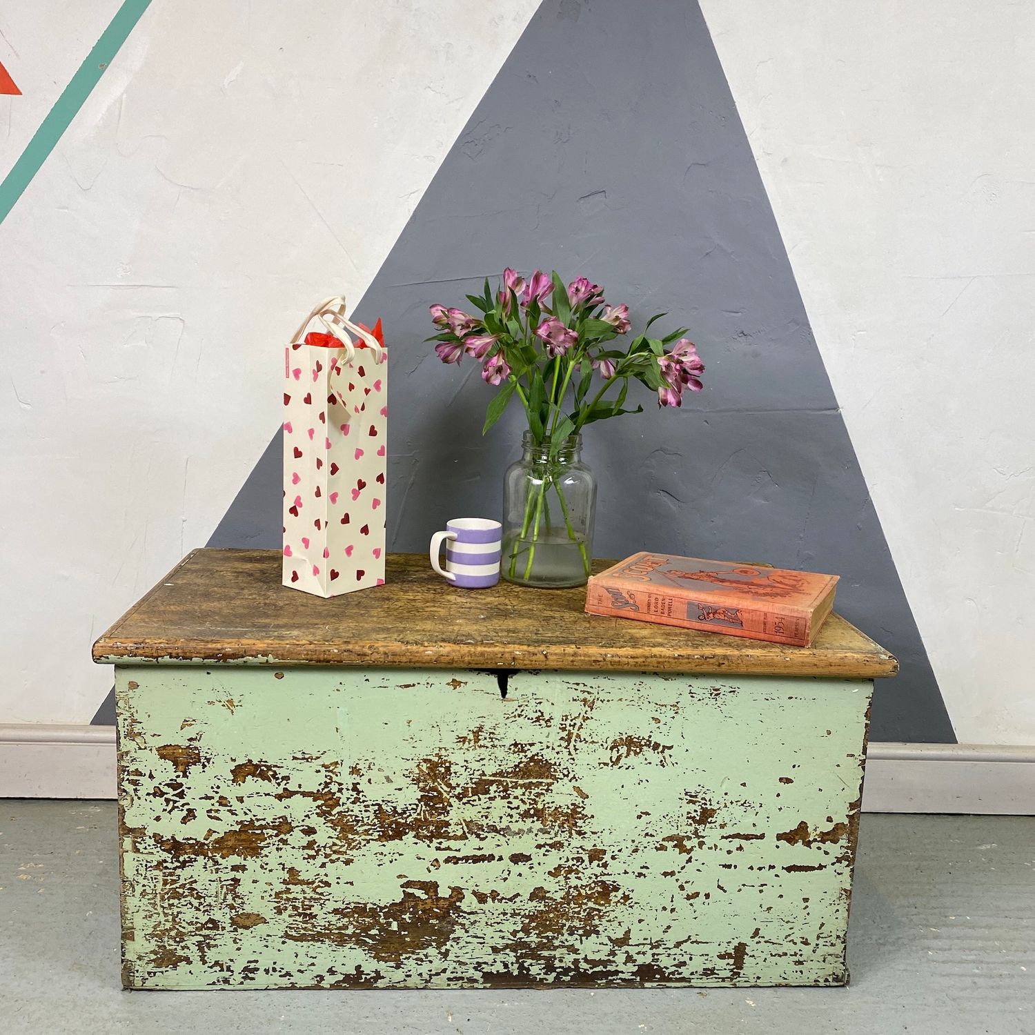 Green Pine Vintage Trunk Storage Coffee Table