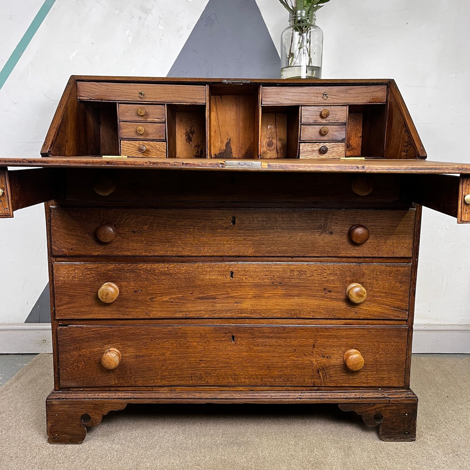 Antique Oak Writing Bureau