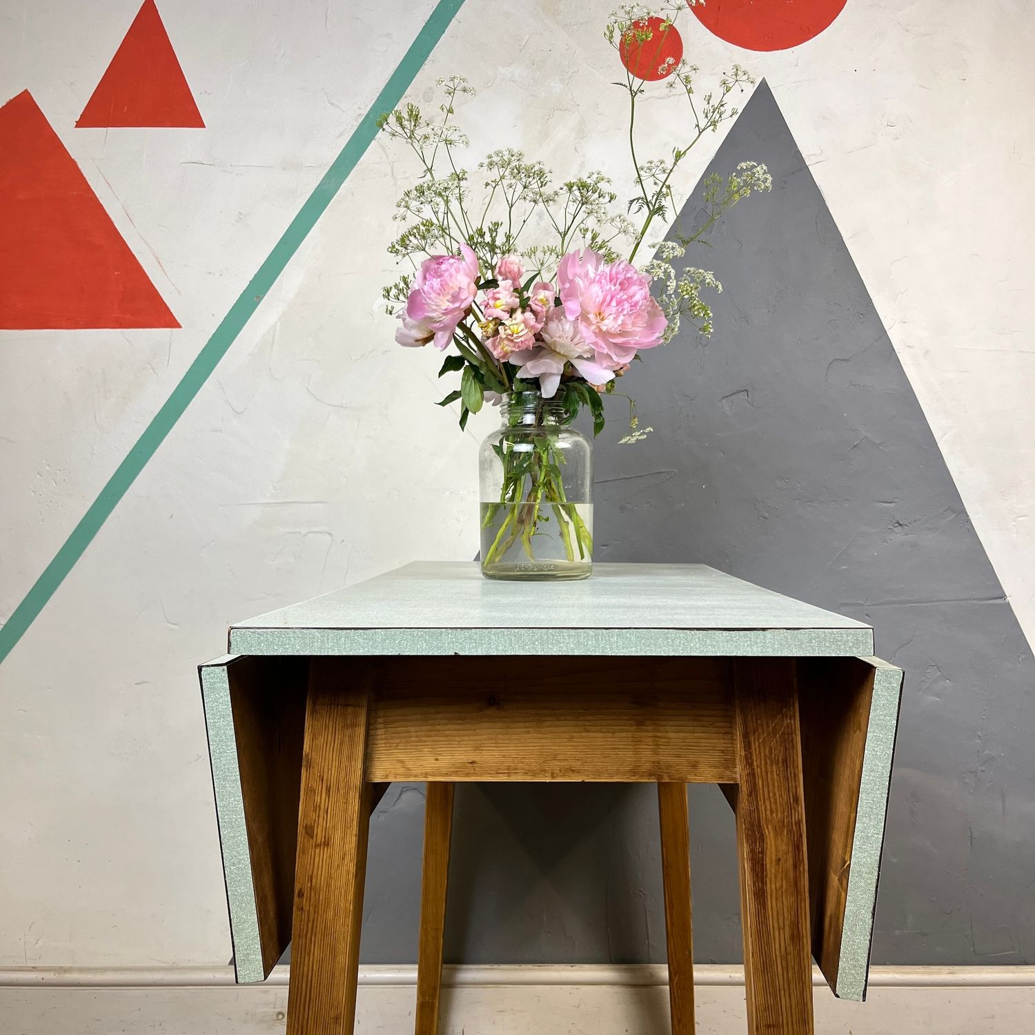 ​Green Folding Formica Kitchen Dining Table