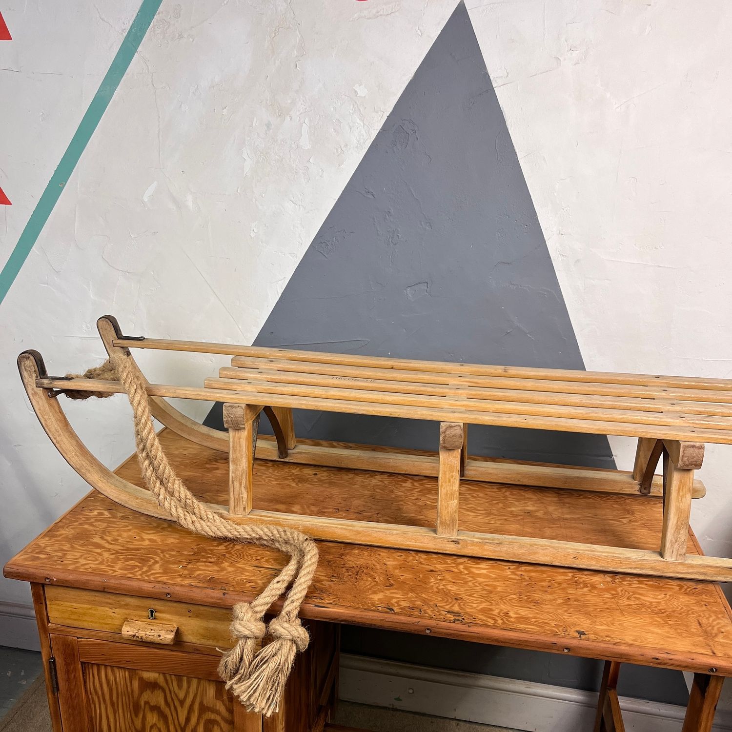 ​Davos Vintage Traditional Wooden Sledge