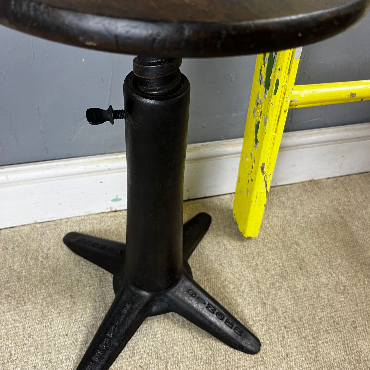 Industrial Singer Stool Vintage Antique Machinists Seat