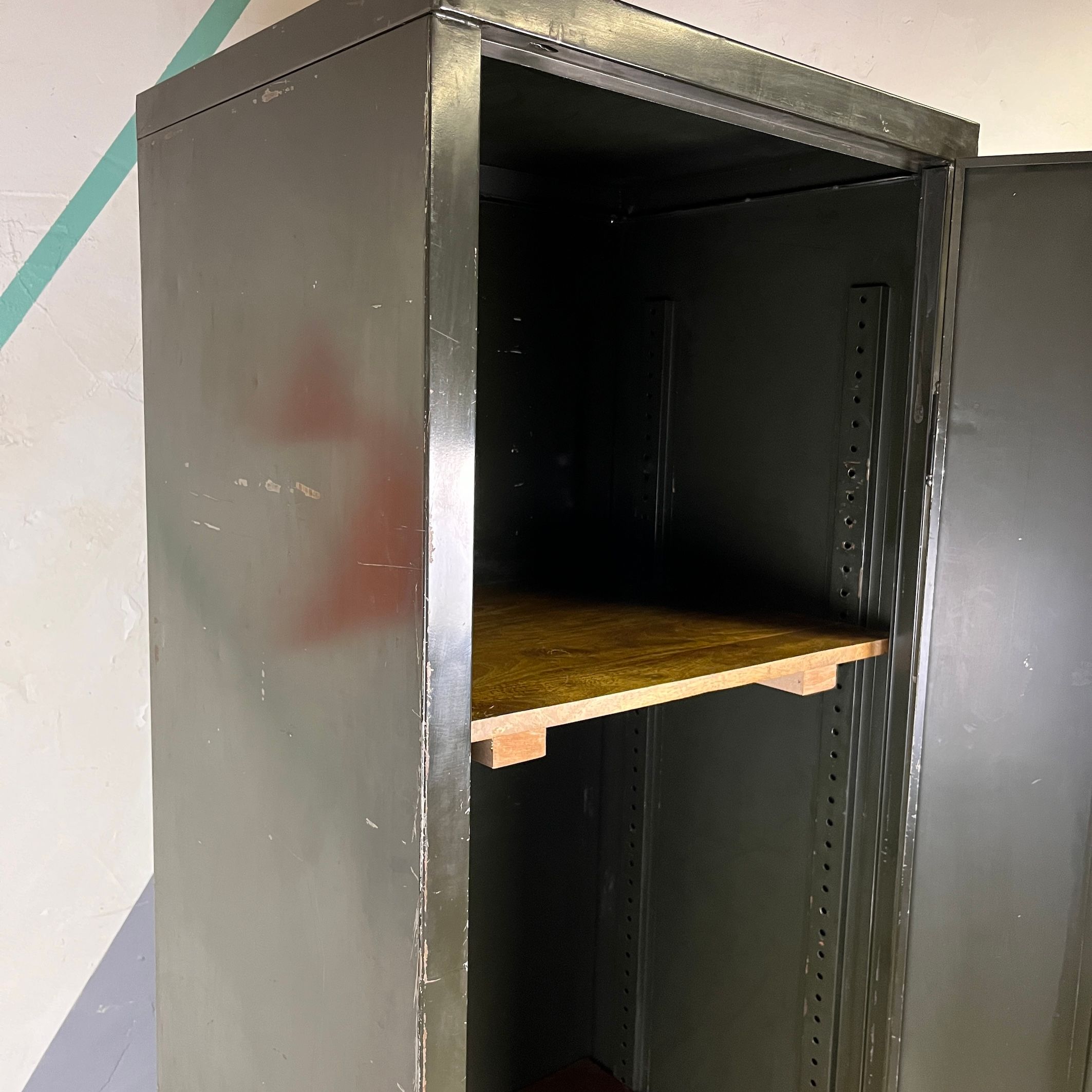 Vintage Industrial Metal Locker Green Cupboard