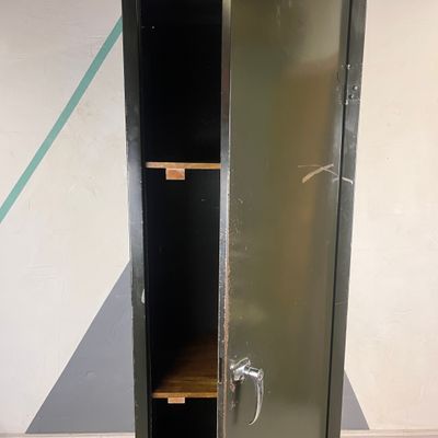 Vintage Industrial Metal Locker Green Cupboard